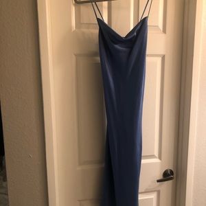 Blue satin dress